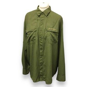 Southern Legends Mens Long Sleeve Button Down Performance Shirt, Size XL